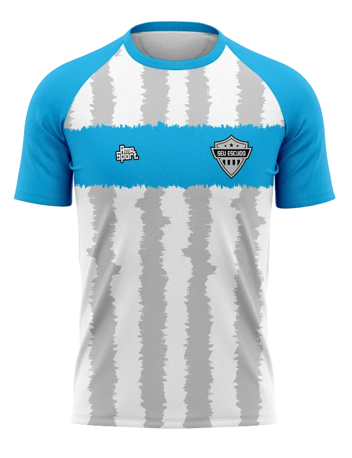 Vista 2: Camiseta personalizada raglan gola careca — Modelo 004