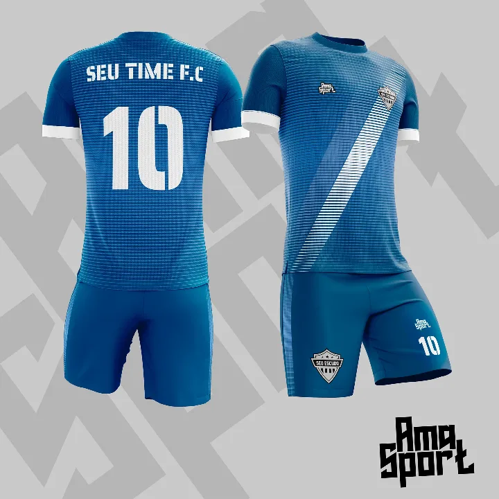 Vista 4: Uniforme personalizado básico gola careca — Modelo 010