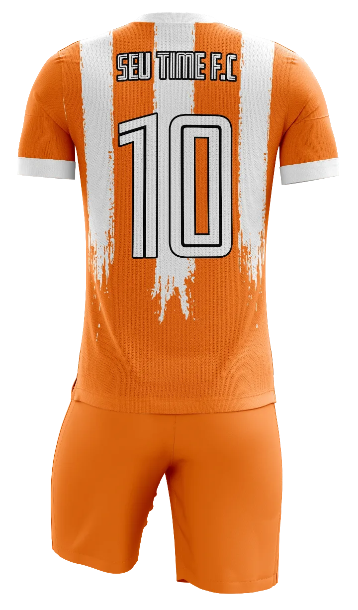 Vista 3: Uniforme personalizado básico gola careca — Modelo 006