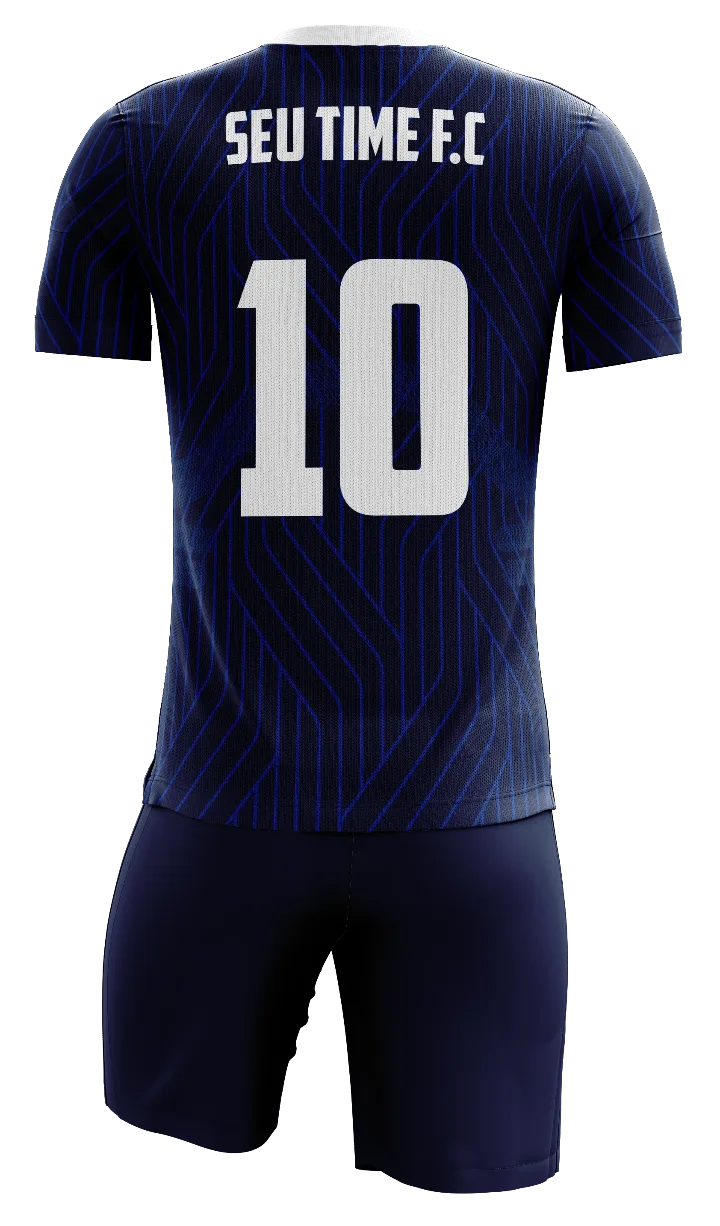 Vista 3: Uniforme personalizado básico gola careca — Modelo 008