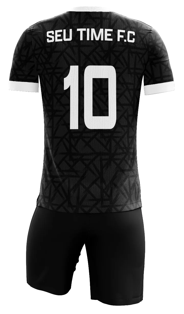Vista 3: Uniforme personalizado básico gola careca — Modelo 009