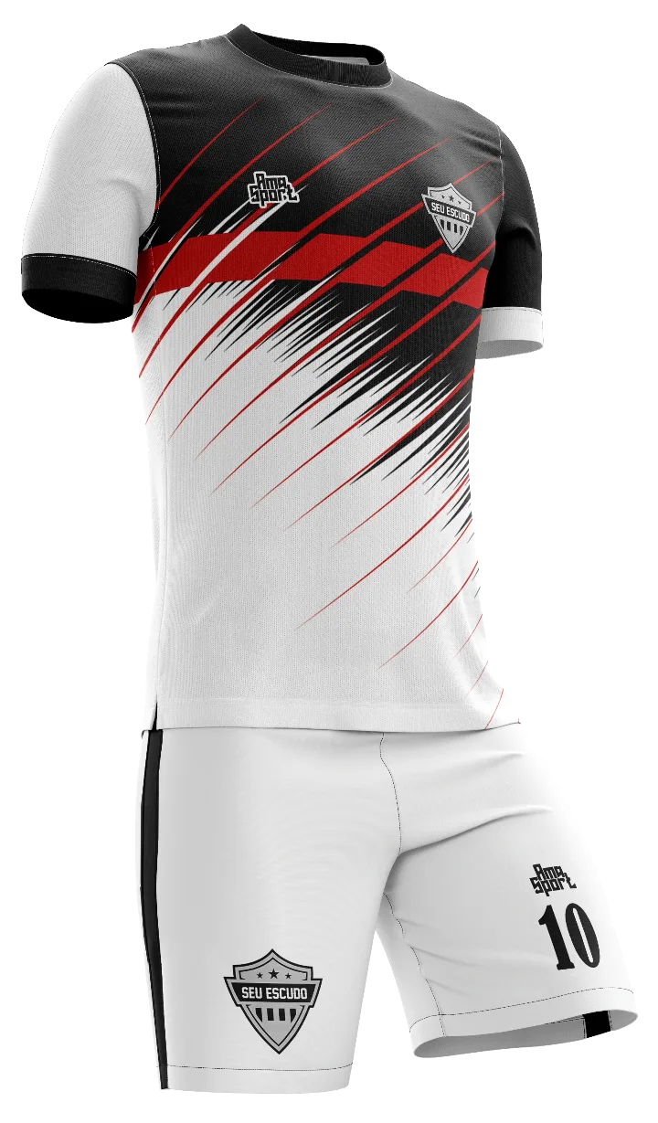 Vista 2: Uniforme personalizado básico gola careca — Modelo 005
