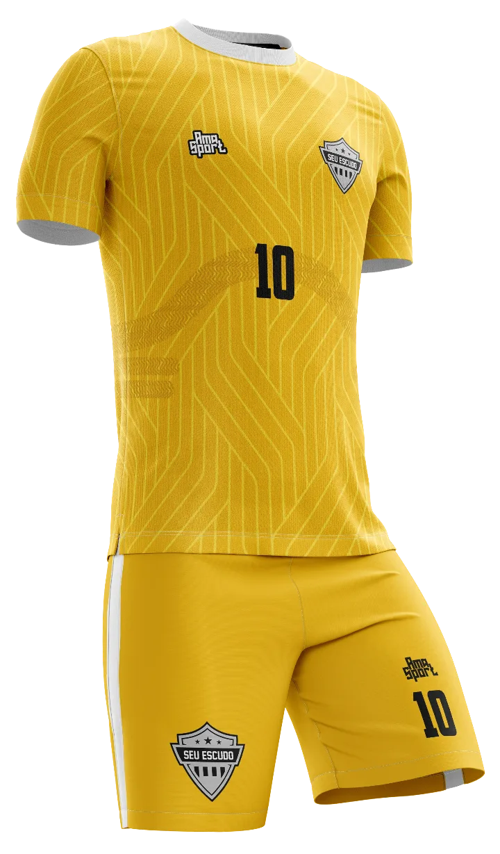 Vista 2: Uniforme personalizado básico gola careca — Modelo 007