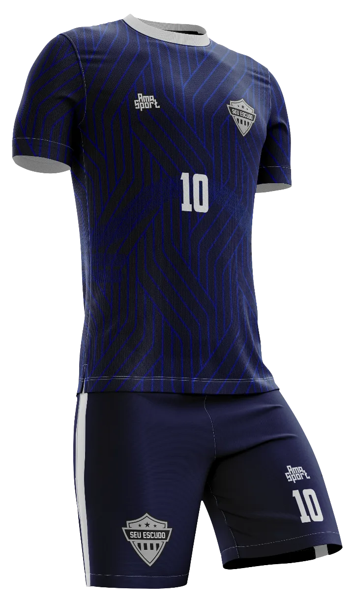 Vista 2: Uniforme personalizado básico gola careca — Modelo 008