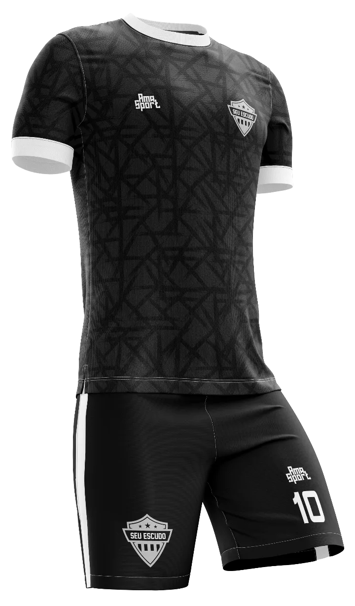 Vista 2: Uniforme personalizado básico gola careca — Modelo 009