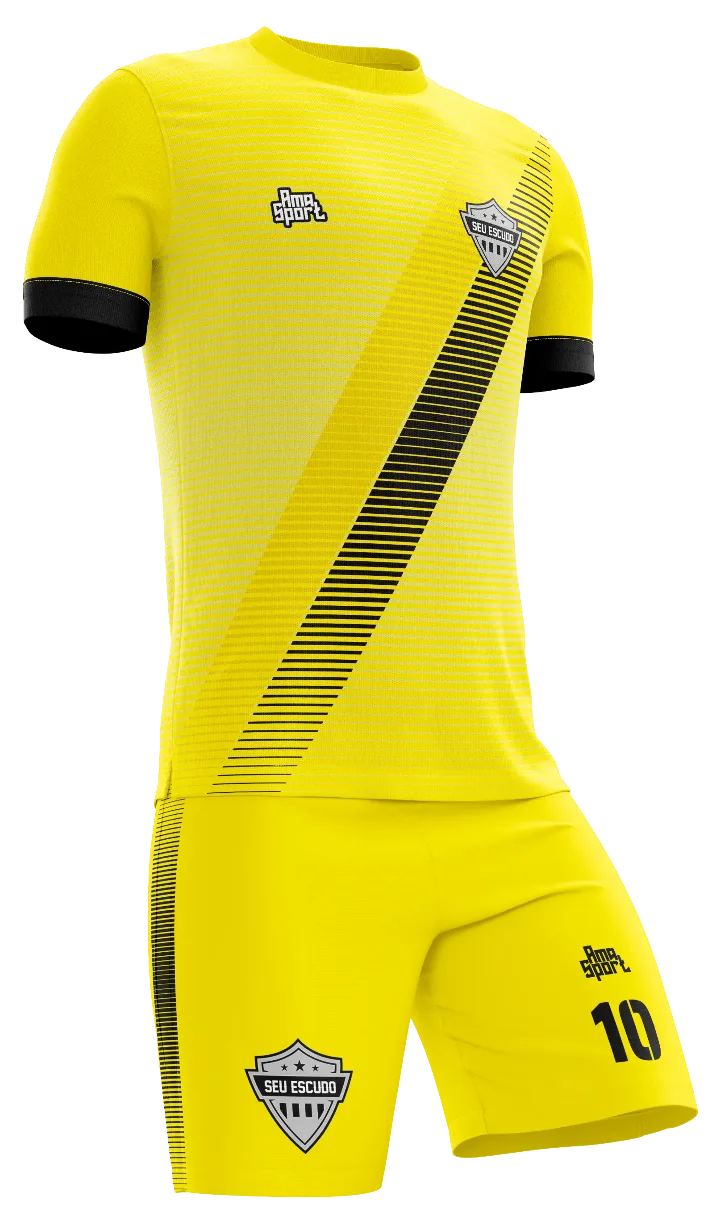 Vista 2: Uniforme personalizado básico gola careca — Modelo 010