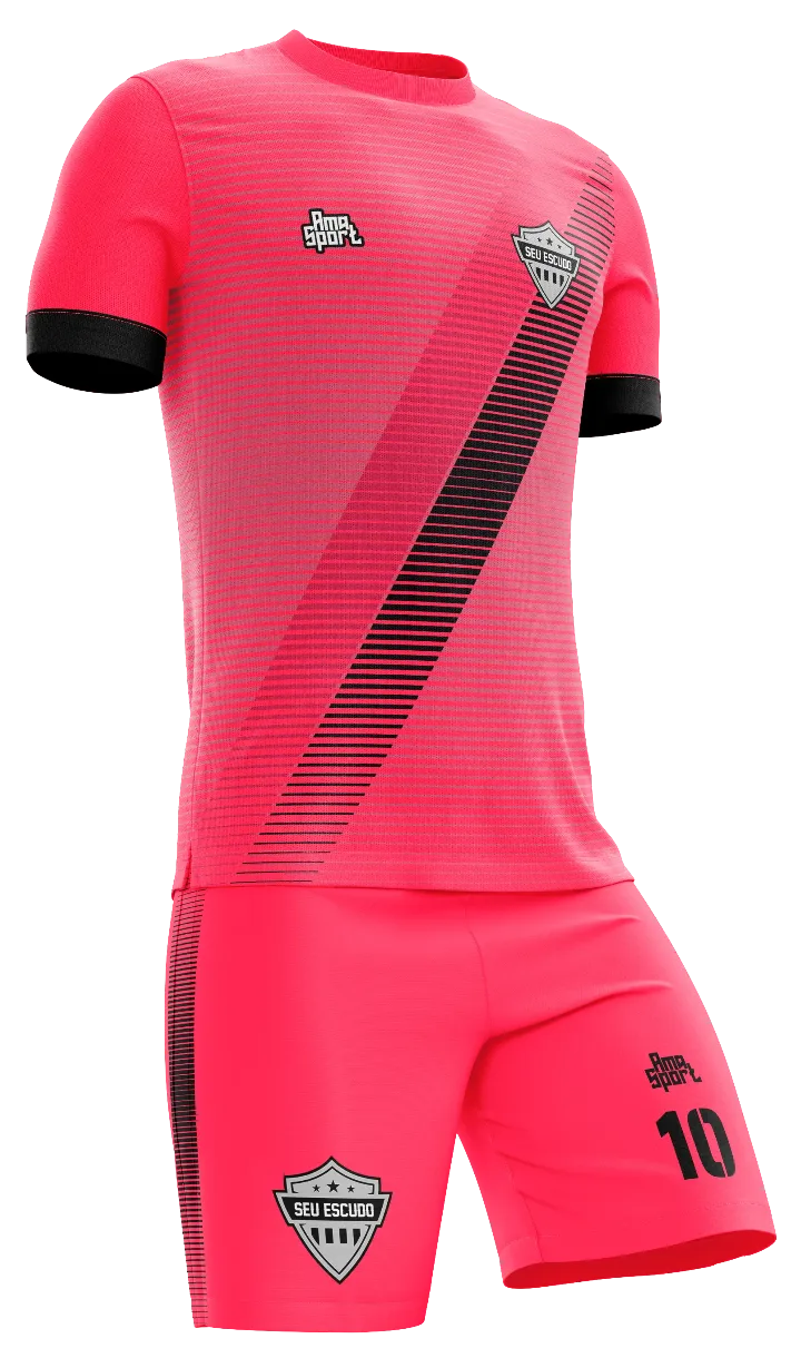 Vista 8: Uniforme personalizado básico gola careca — Modelo 010