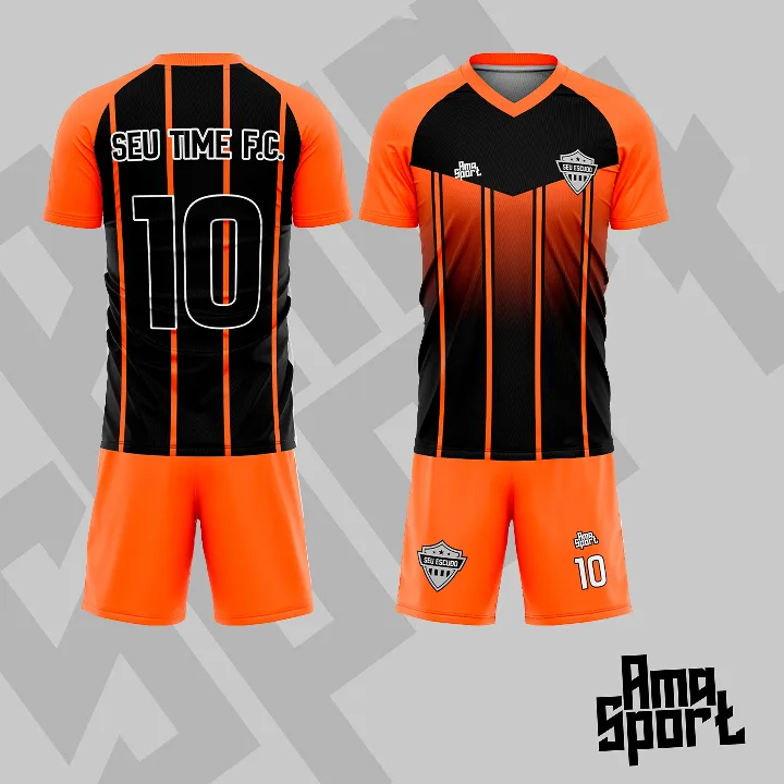 Vista 7: Uniforme personalizado raglan gola v — Modelo 011