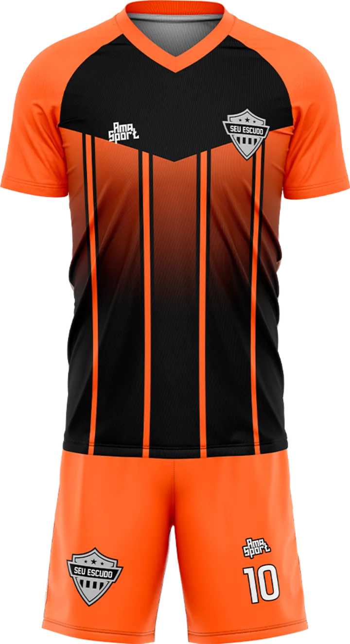 Vista 8: Uniforme personalizado raglan gola v — Modelo 011
